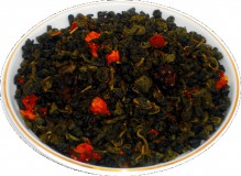 Чай зеленый HANSA TEA Земляника со сливками, 500 г, фольгированный пакет, крупнолистовой зеленый ароматизированный чай, купить чай