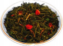 Чай зеленый HANSA TEA Клубника со сливками, 500 г, фольгированный пакет, крупнолистовой зеленый ароматизированный чай, купить чай