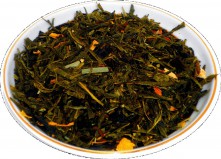 Чай зеленый HANSA TEA Лимон с женьшенем, 500 г, фольгированный пакет, крупнолистовой зеленый ароматизированный чай, купить чай