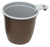 Чашка пластиковая, бело-коричневая, 180мл, 50 шт. в упаковке